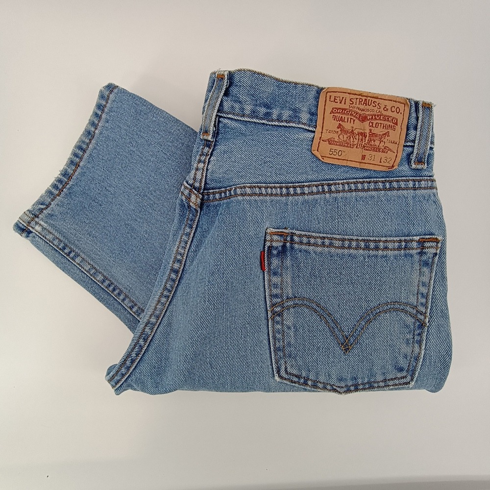 Levi 550 Jeans Mens 31x32 Blue Relaxed Fit Tapered Vintage 90s Y2K Denim